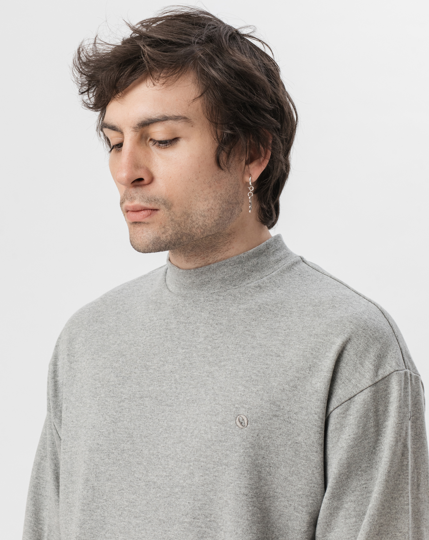 GRAY HIGH NECK T-SHIRT