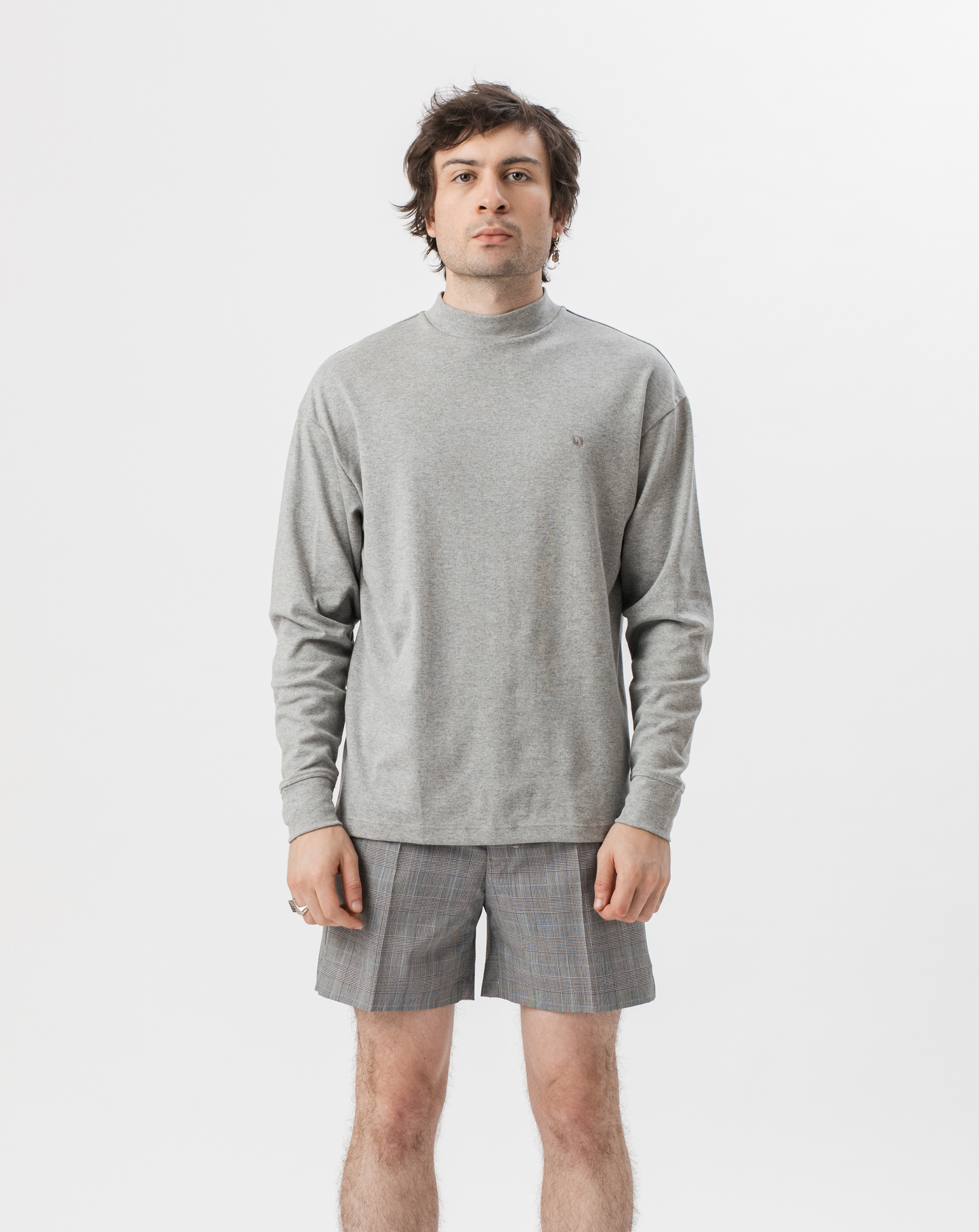 GRAY HIGH NECK T-SHIRT